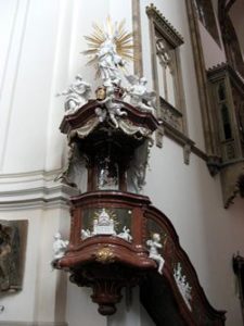Pulpit on wall