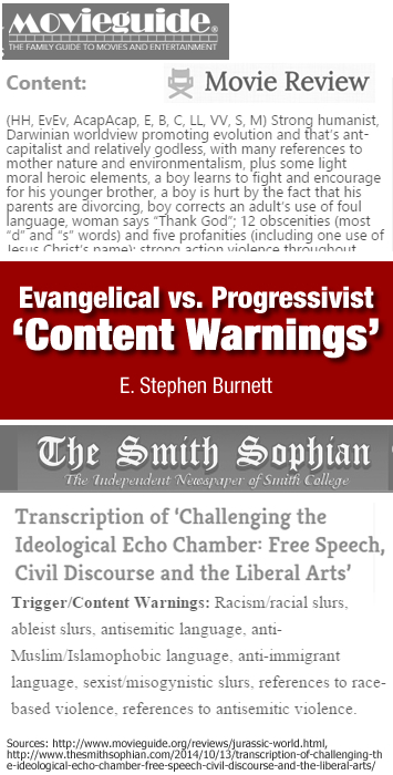 Evangelical vs. Progressivist Content Warnings