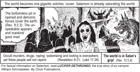 Jack Chick seemed to take special delight in drawing demonic creatures—a practice that Christian cultural fundamentalists ordinarily forbid.